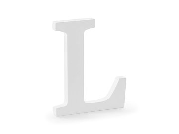 Wooden letter L, white, 16x20cm