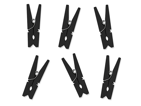 Wooden Pegs, black (1 pkt / 10 pc.)