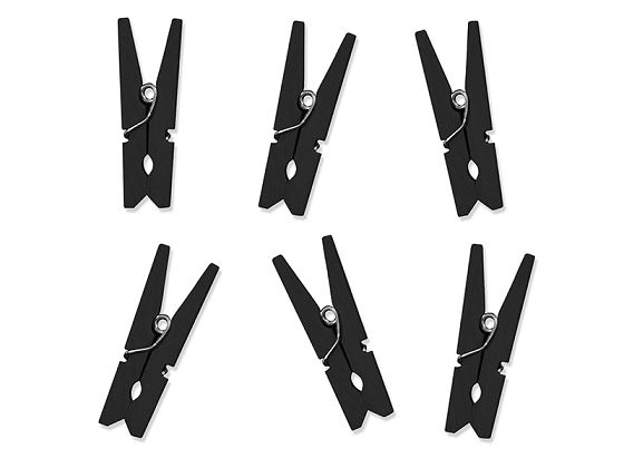 Wooden Pegs, black (1 pkt / 10 pc.)