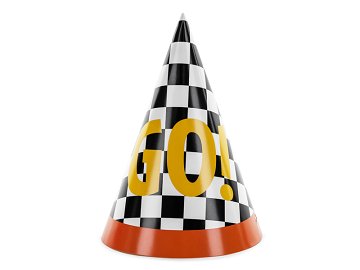 Party hats GO!, 16 cm, mix (1 pkt / 6 pc.)