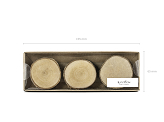 Wooden place cards, diameter 4.5-6.5cm (1 pkt / 6 pc.)