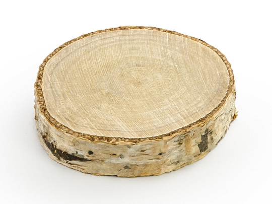 Wooden place cards, diameter 4.5-6.5cm (1 pkt / 6 pc.)