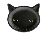 Paper plates Cat, black, 22x20cm (1 pkt / 6 pc.)