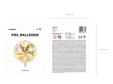 Foil balloon Candy, 35cm, gold