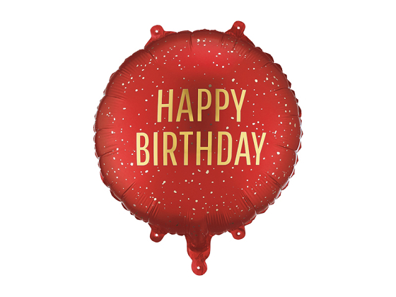 Foil balloon tablet Happy Birthday, 35x35 cm, dark red