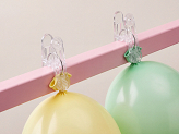 Balloon clips, 4 x 8.5 cm, transparent (1 pkt / 10 pc.)