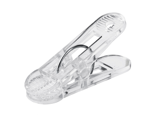 Balloon clips, 4 x 8.5 cm, transparent (1 pkt / 10 pc.)