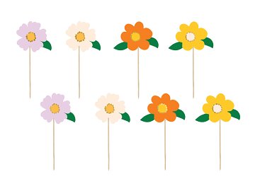 Cake toppers Flowers, mix, 13 cm (1 pkt / 8 pc.)