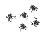 Plastic spiders, black (1 pkt / 10 pc.)