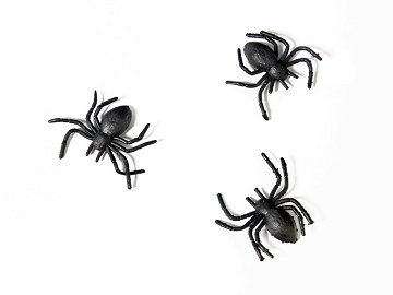 Plastic spiders, black (1 pkt / 10 pc.)