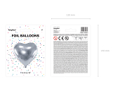 Foil Balloon Heart, 61cm, silver