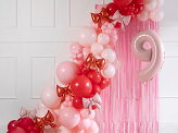 Foil balloons for garlands Bows, 25.5 x 25 cm, red (1 pkt / 5 pc.)