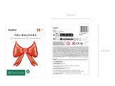 Foil balloons for garlands Bows, 25.5 x 25 cm, red (1 pkt / 5 pc.)