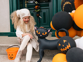 Standing foil balloon Cat, 45x48 cm, black