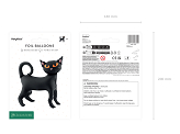 Standing foil balloon Cat, 45x48 cm, black