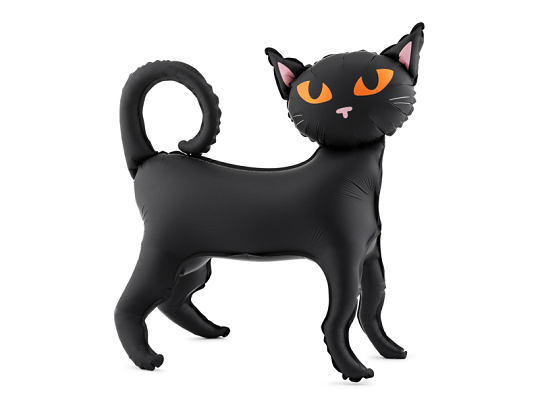 Standing foil balloon Cat, 45x48 cm, black