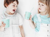 Paper Straws, sky-blue, 19.5cm (1 pkt / 10 pc.)