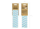 Paper Straws, sky-blue, 19.5cm (1 pkt / 10 pc.)