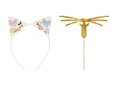 Cat Ears Headband and Mustache Set with Stickers (1 pkt / 5 pc.)