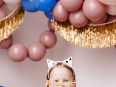 Cat Ears Headband and Mustache Set with Stickers (1 pkt / 5 pc.)