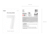 Foil ballon Number ''7'', 86 cm, white