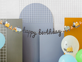 Banner Happy brithday Construction vehicles, 2 m, mix