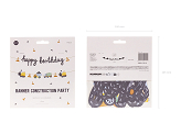 Banner Happy brithday Construction vehicles, 2 m, mix