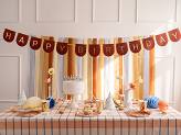 Felt Banner, Happy Birthday, brown, 3m