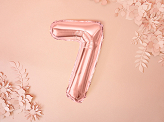 Foil Balloon Number ''7'', 35cm, rose gold