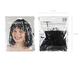 Foil wig, black