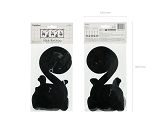Birthday swirls for the 50th birthday with bows, black, 50 cm (1 pkt / 5 pc.)