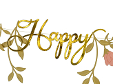 Banner Happy Birthday Flowers, pink-gold, 1.3m
