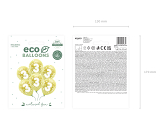 Metallic Eco Balloons 33 cm, Number '' 3 '', light gold (1 pkt / 6 pc.)