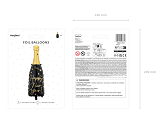Foil balloon Bottle Happy New Year, 39,5x98 cm, mix