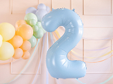 Foil Balloon Number ''2'', 72cm, light blue