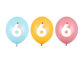Balloons 30 cm, 6, mix (1 pkt / 50 pc.)