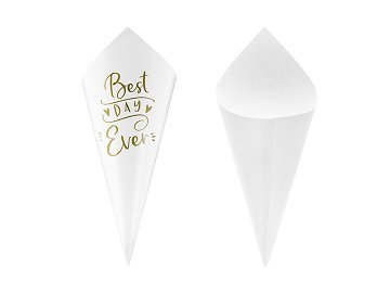 Confetti cones, gold, 16cm (1 pkt / 10 pc.)