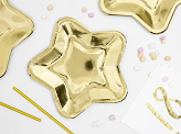 Paper Plates Star, gold, 23cm (1 pkt / 6 pc.)
