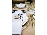 Branch with leaves decoration, d. navy blue (1 pkt / 9 pc.)