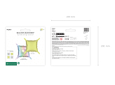 Foil balloon curtain double-sided Square, holographic-neon yellow, 35 x 35 cm (1 pkt / 4 pc.)