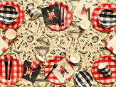Paper tablecloth Grill, mix, 180x120 cm