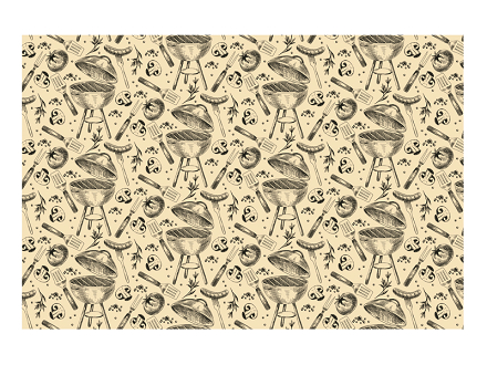 Paper tablecloth Grill, mix, 180x120 cm