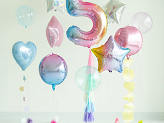 Foil Balloon Number ''5'', 86cm, pastel rainbow