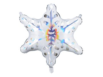 Foil balloon Snowflake, 64x66 cm, holographic