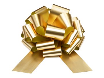 DIY decorative bow, light gold, 40 cm