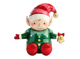 Foil balloon Elf, 89x92 cm, green and red