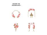 Balloon garland - pink, 200cm (1 pkt / 60 pc.)