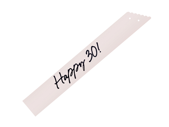 Happy 30 Sash, cream, 76 cm