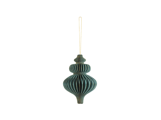 Paper honeycomb ornament Icicle, bottle green, 10x15 cm