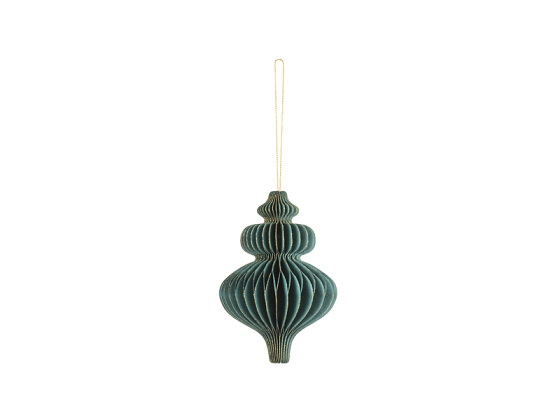 Paper honeycomb ornament Icicle, bottle green, 10x15 cm